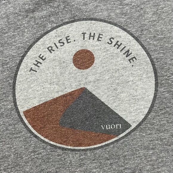 Vuori T-Shirt Heather Gray The Rise The Shine Graphic Mens Medium - Picture 3 of 5